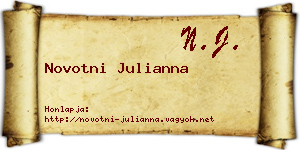 Novotni Julianna névjegykártya